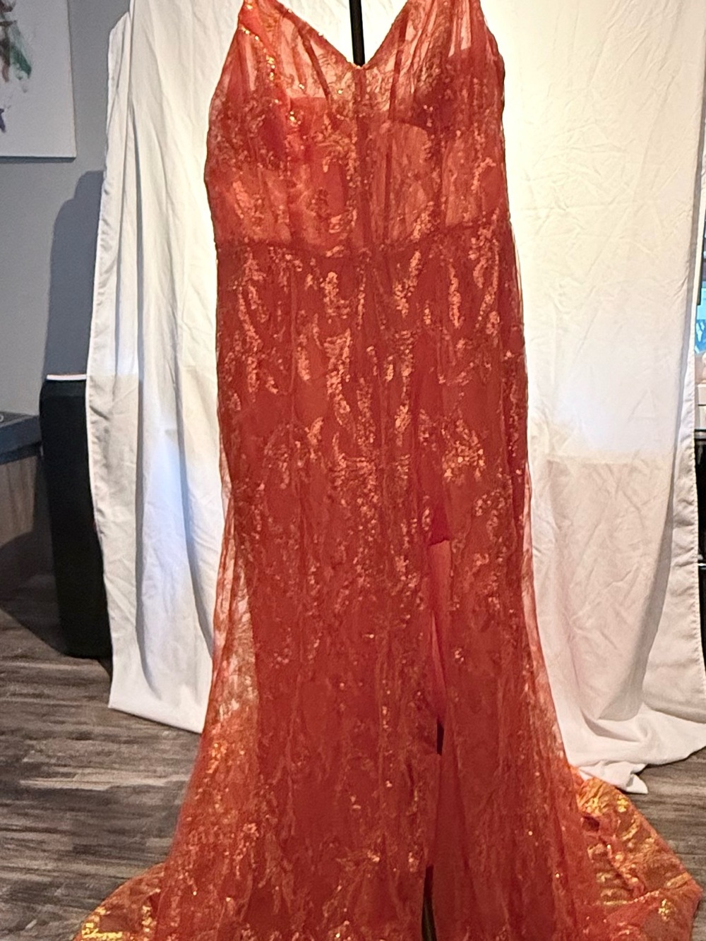 Sequin Formal Dress - Orange